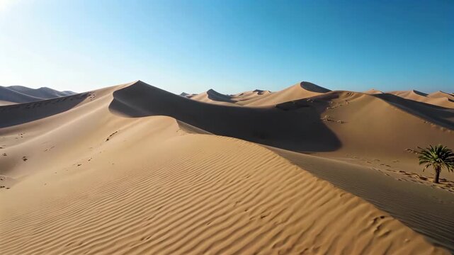 Panoramic view of the vast desert dunes