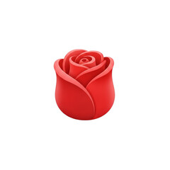 Single red rose isolated on transparent background