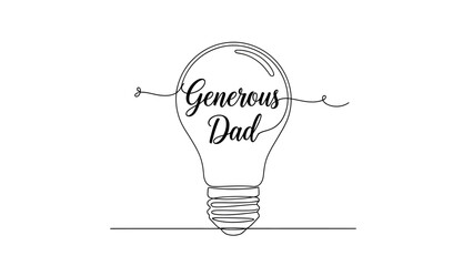 Generous Dad Lightbulb Idea Symbol.