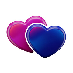 Interlocking Hearts With Pink and Blue Gradient love romance isolated on a transparent background