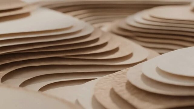 Intricate layered cardboard cutouts in various sizes and textures