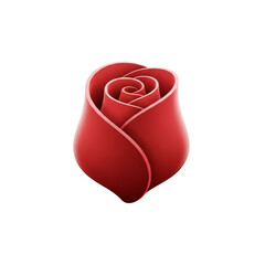 Red rose bud isolated on transparent background