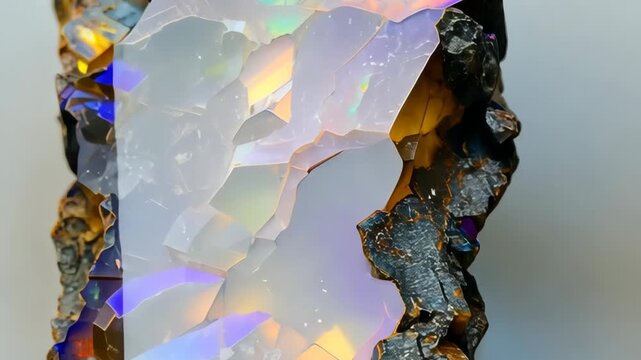 Iridescent Opal Stone Close-Up - A Gemstones Inner Fire.
