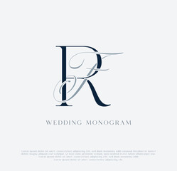 Elegant RF intertwined initials wedding monogram logo