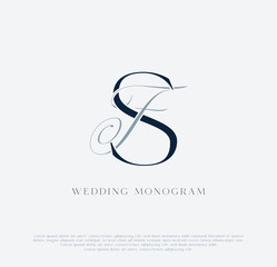 Elegant SF intertwined initials wedding monogram logo