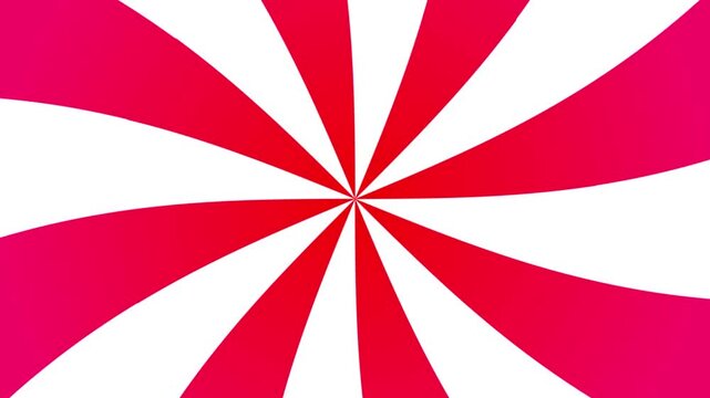 Red and white spiral sunburst background animation, retro rotating striped motion loop. 