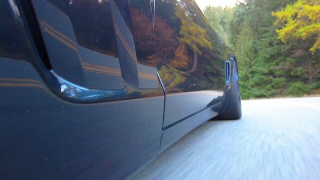 Low Side Angle Driving Footage Around Hayden Lake