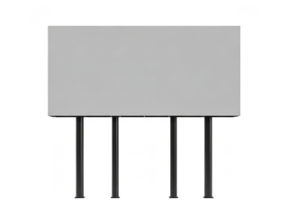 Grey rectangular object with legs isolated on transparent background