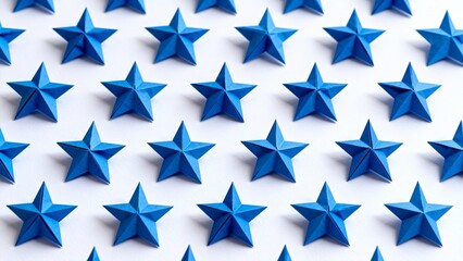 Obraz premium BlueOrigamiStarsGrid