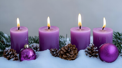 christmas candle and decorations