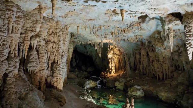 Natural cave interior landscape