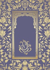 Ganesha, wedding card, royal Rajasthan, India	