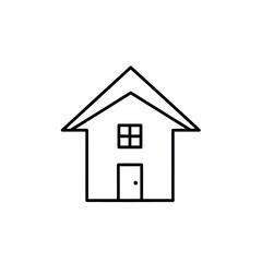 Fototapeta premium Home Icon with High Detail Clear Lines – Minimal Line Art House Symbol for UI, Web & App Design