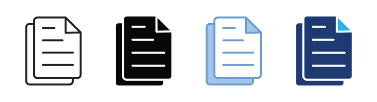 Documents icon set multiple style collection