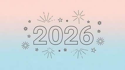 Celebrate the future with modern 2026 design and fireworks