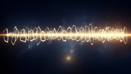 Abstract Energetic Sound Waveform Illustration Pulsating With Light and Energy