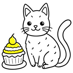 Fototapeta premium cat and cake