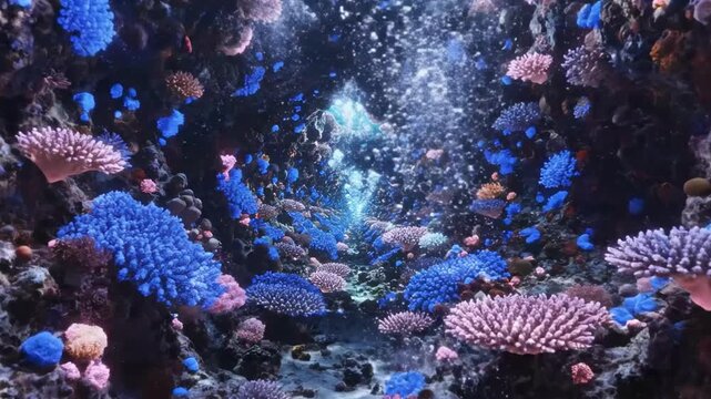 Vibrant underwater coral reef teeming with life and color.