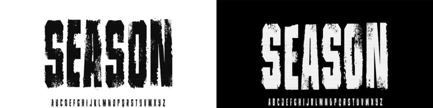 Alphabet heavy Bold Font. texture rough ,Uppercase strong, Italic, Typography urban style fonts for fashion, sport, technology, digital, movie, logo design, vector illustration