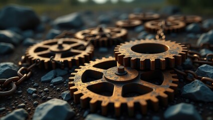 Interlocking gears on rough surface