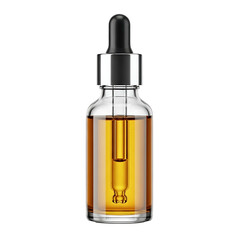 Glass Dropper Bottle with Yellow Liquid.