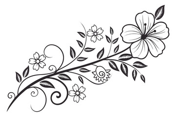 Floral Divider Elements  Minimal Vector  Pure Whit (2) Vector Illustration