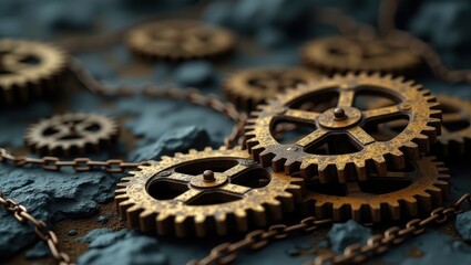 Interconnected rusty gears