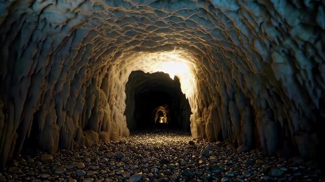 Real-life footage of the cave's internal passage