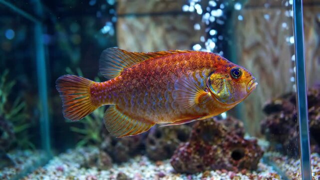 Aquarium fish watching animation