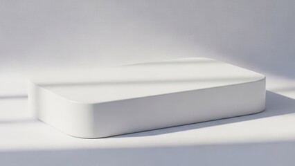 White Podium Display Product Showcase Minimalist Design
