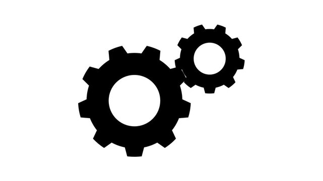 Teamwork business cartoons icon with two interlocking gears representing partnership, efficiency, and cooperative business processes in a simple, professional cartoon style, high-quality 4K