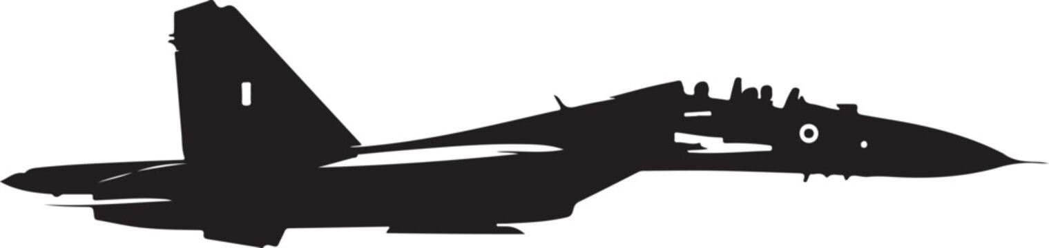 Indian Air Force Fighter Jet Silhouette Vector

Su-30 MKI Inspired Military Aircraft Silhouette

Silhouette of Supersonic Combat Jet for Defense

IAF Fighter Aircraft Silhouette Graphic for National P