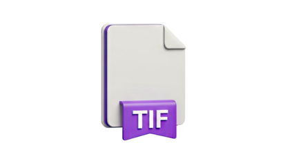 3D TIF File Icon on White Background