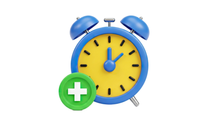 Alarm Clock with Plus Sign Adding Time Concept