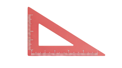 Coral Pink Triangle Ruler with Markings