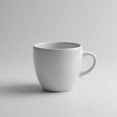 Fototapeta premium Single White Ceramic Mug on Light Background
