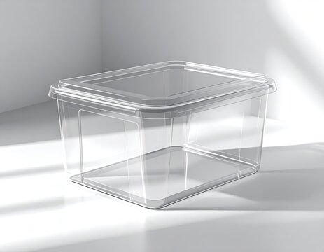 Large Transparent Plastic Storage Bin with Lid