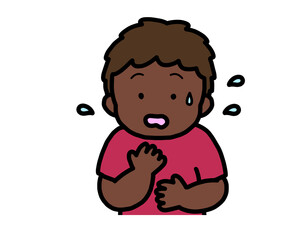 焦る　黒人の男の子