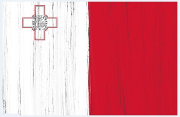 malta flag with paint strokes
