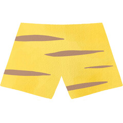 水彩風の黄色い鬼のパンツイラスト