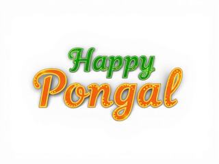 Fototapeta premium Happy pongal text isolated on transparent background