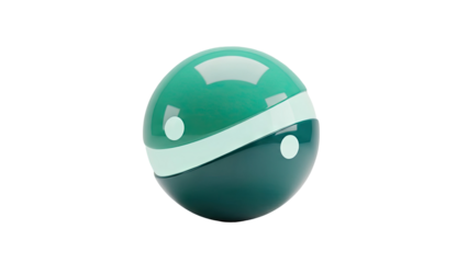 Abstract 3D Orb with Teal and Dark Green Segments