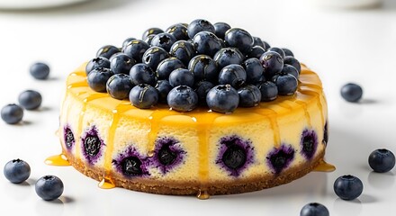 Blueberry cheesecake with lemon glaze