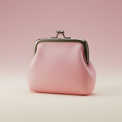 Pink Leather Coin Purse with Metal Clasp
