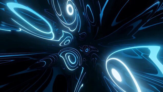 abstract 4K stock motion graphic of flashing light patterns with smooth overlapping curves forming seamless loop ideal for visual overlays digital backdrops music visuals and modern presentation