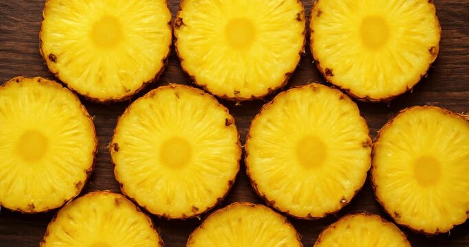 Fresh Pineapple Slice on Table