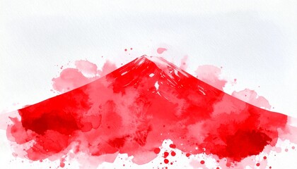 夕陽に照らされた山、水彩テクスチャのイラスト