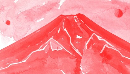 山の水彩テクスチャのイラスト