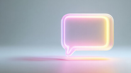 A Glowing Chat Bubble Symbolizing Communication and Interaction. This represents a modern digital concept