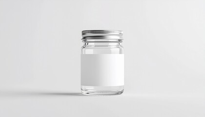 Minimal Blank Glass Spice Jar Mockup on Clean Background